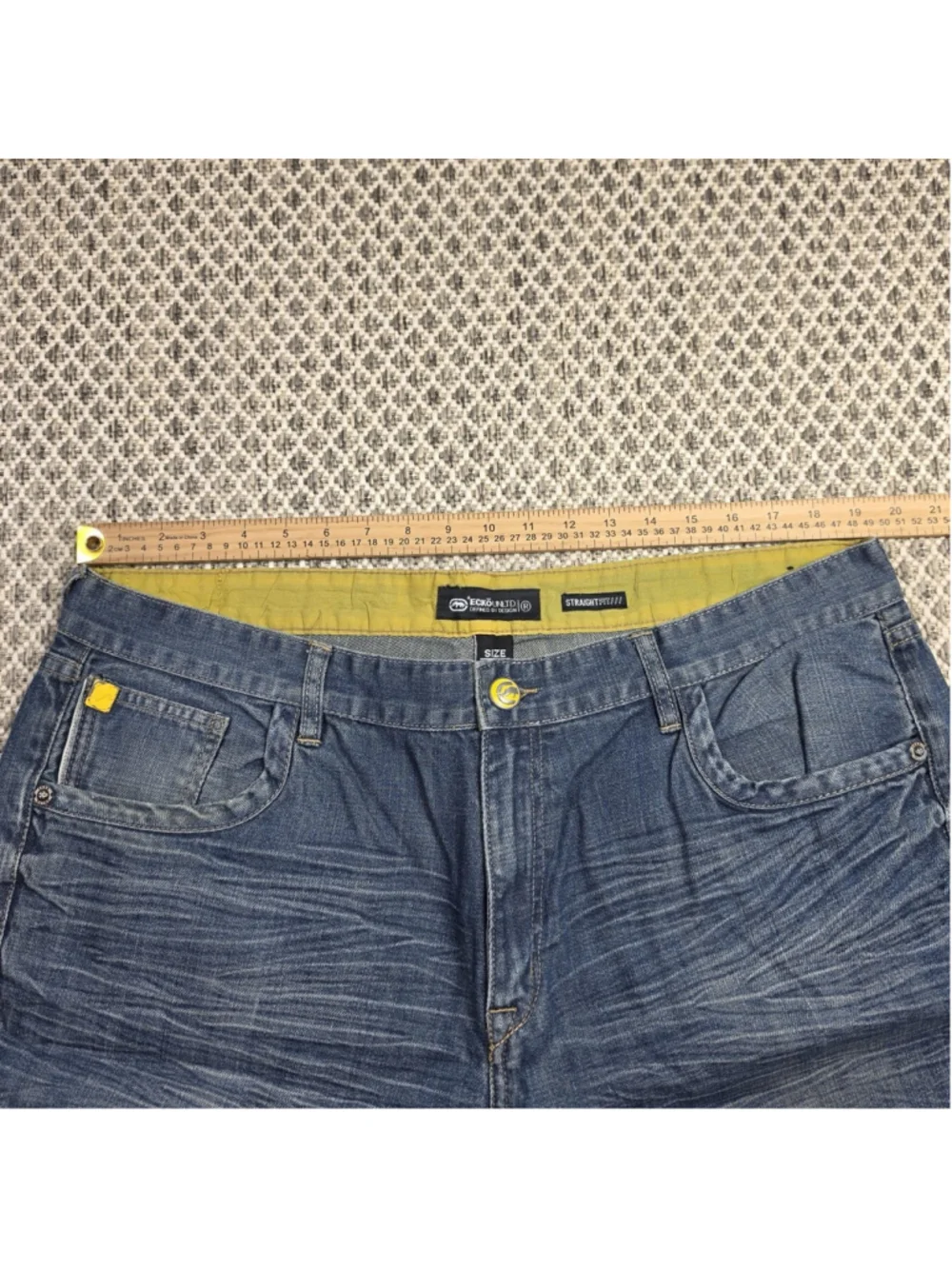 Ecko Unltd Straight Fit Jeans Men’s W40 Blue Denim 100% Cotton Streetwear Y2K